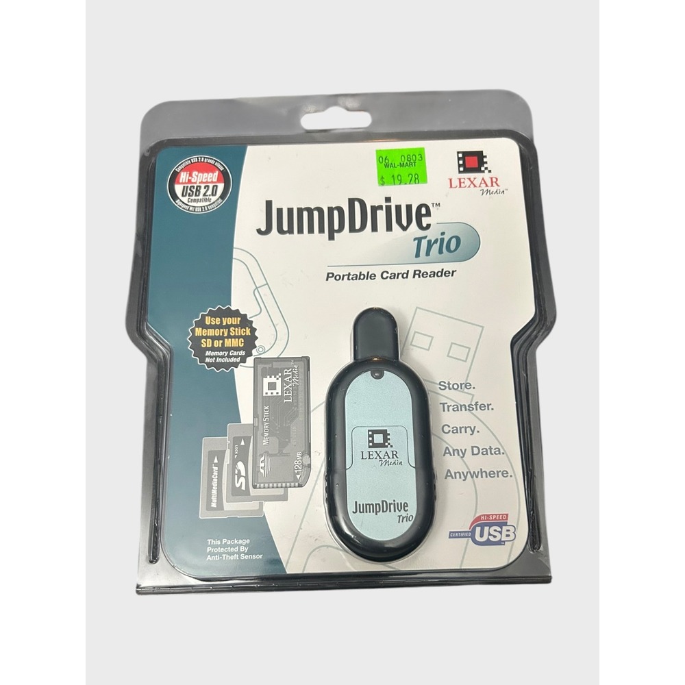 NOS Vintage Lexar JumpDrive Trio Portable Card Reader Sealed 2003 First Edition
